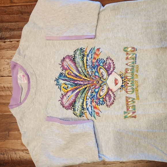 New Orleans Jazz Mardigras Feather Masquerade Lady T shirt XL - Picture 7 of 7